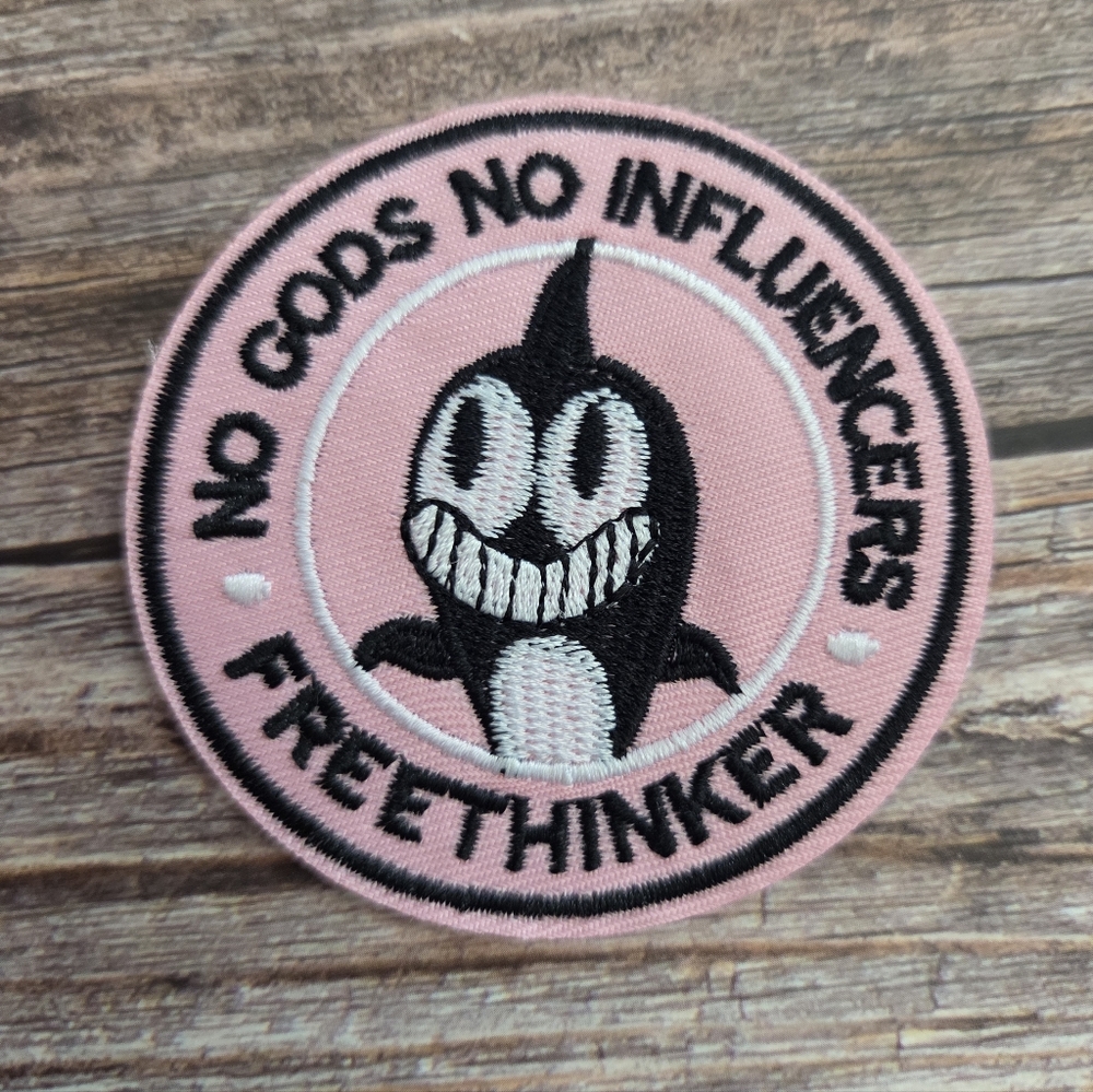 No Gods No Influencers Freethinker Gothic Punk Y2k Style Iron On Patch